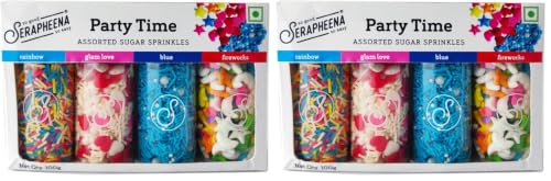 Image of Serapheena Sugar Sprinkles - Party time, 100g | Cakes and Cupcakes Decoration Kit (Pack of 2)