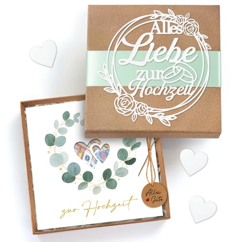 Hochzeitsgeschenke für Brautpaar, Elegante Geldgeschenk Hochzeit, Geldgeschenke Verpackung mit Geschenkbox Hochzeitskarte, Premium Personalisierte...