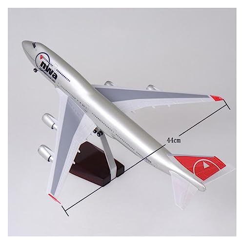 Avión coleccionable B747 Northwest de resina con acabados premium vintage de 47cm sin luz 2