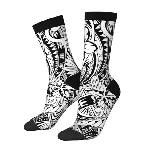 Hawaiian Polynesian Style Crew Socks For Men's & Women's Wicking Socks Interesting Elastic Sports Sock2