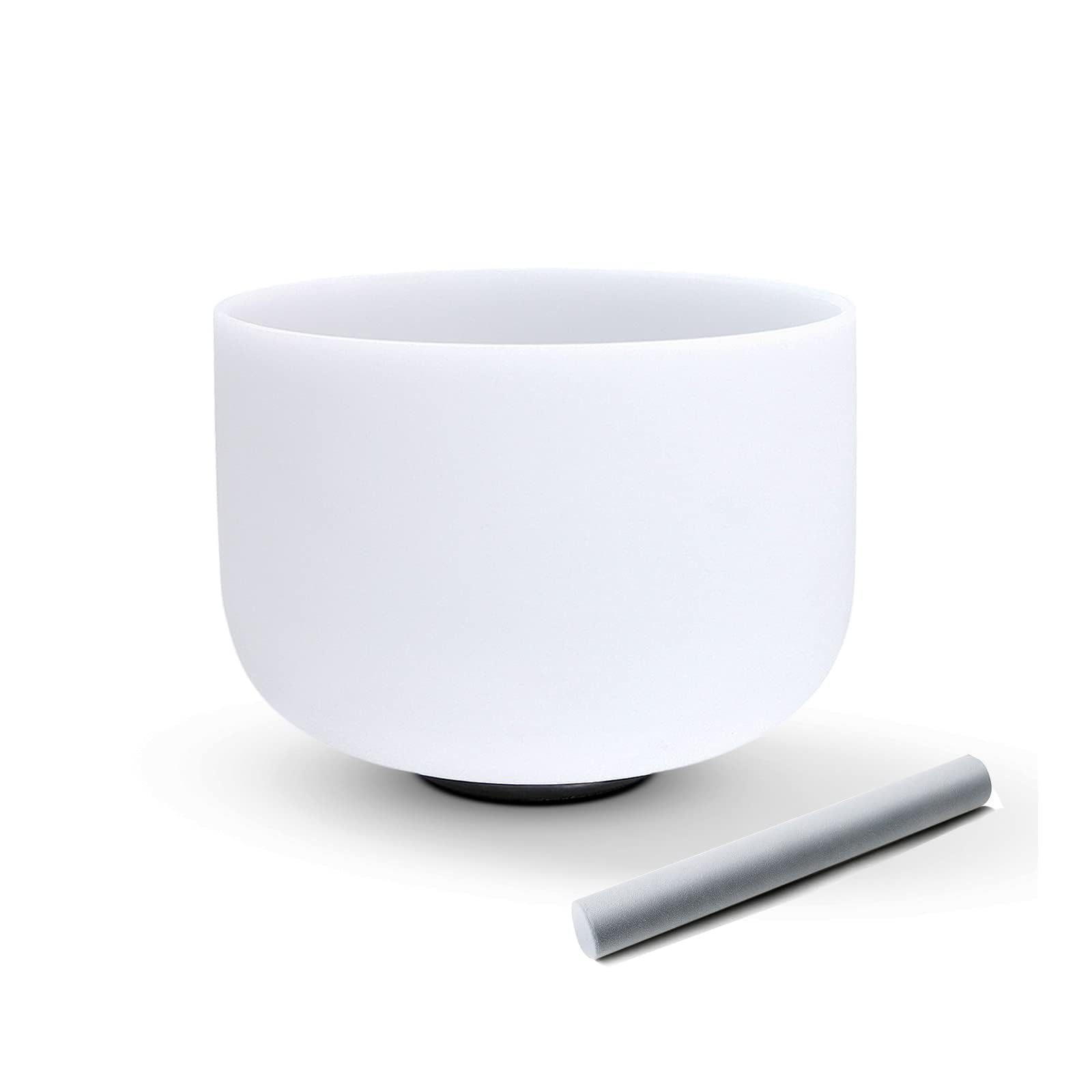 Hye-eun 12 Inch E Note Frosted Crystal Singing Bowl 432hz Solar Plexus Chakra with Suede Stick for Yoga Sound Healing With Carry Case