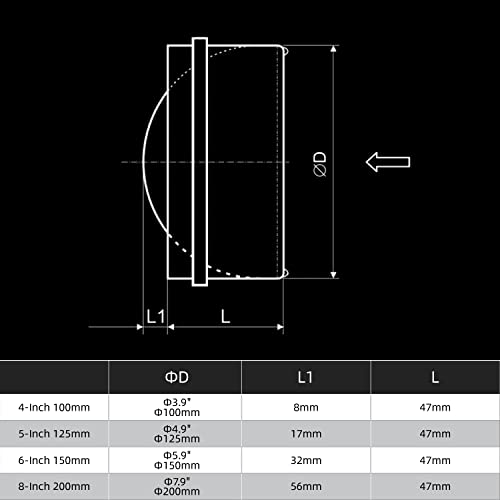 Snapklik.com : 8-Inch Backdraft Damper Shutter Inline Spring Loaded For ...