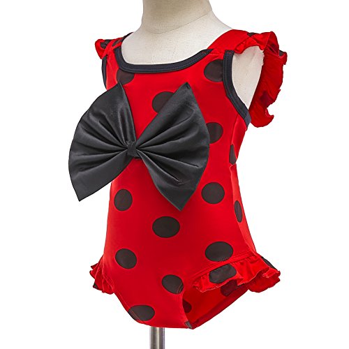 Dressy Daisy Girls Ladybug Red & Black Polka Dots One Piece Bathing Suit Swimsuit Swimwear3