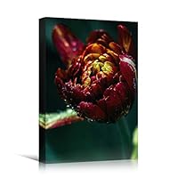 Canvas Wall Art Red Petal Close Up Bedroom Close Up Colorful Floral Multicolor Petal Photography Romantics - 12x18 inches