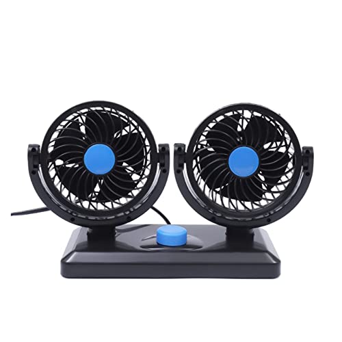 GLBMLMTHZP Coche de Doble Ventilador de automóviles Accesorios Interiores de automóviles 360 Grados-Round Coche Auto Aire Cooler Fan Ventilation Board Summer 12V / 24V Ventiladores y Kits(12v)