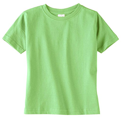 Rabbit Skins Toddler Soft Ribbed Crewneck Jersey T-Shirt, Key Lime, 5/6T