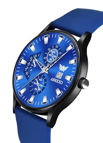 Image of Speed-Master Series Round Dial Date Working Silicone Strap Analog Quartz Mechanism Boys Watch for Men