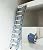 INTSUPERMAI Attic Loft Stairs Folding Loft Ladder Stairs Wall Mounted Type Attic Stairs Pull Down with Aluminum Alloy Structure 10+2 Steps for Home Refit Narrow Wall 10ft Height No Handrail Blue