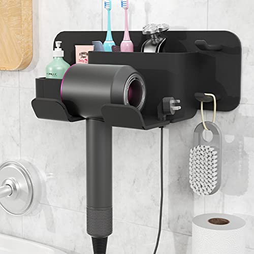 Hopbucan 1Set Silicone Hair Dryer Storage Rack Bathroom Hair Dryer Hair Dryer Holders Black - Image 3