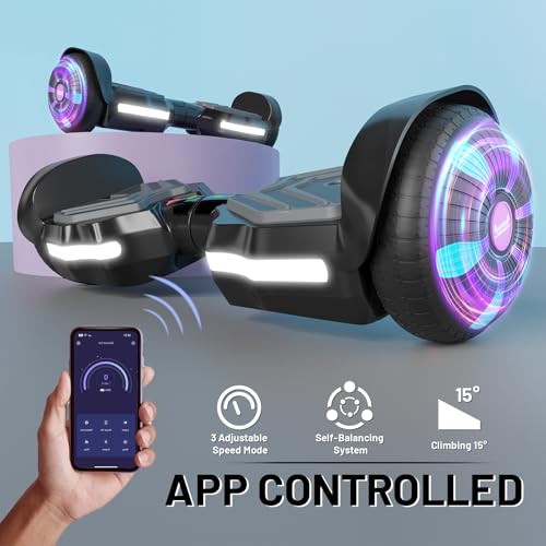 Image of SIMATE Scooter, Bluetooth Speakers and LED Light-Up Wheels, APP Control, Dual 250W Motors, 8.5 mph Max Speed & 8.5 Miles Max Range, Gifts for Kids Adults Girls Boys