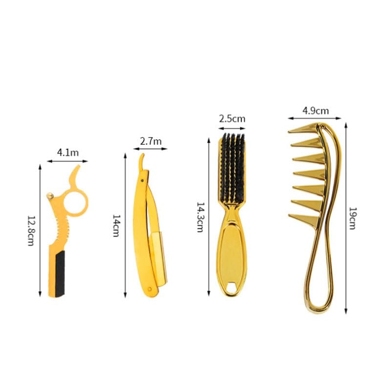 Men's Stylish Stainless Steel Manual Shaving Set in Gold Color