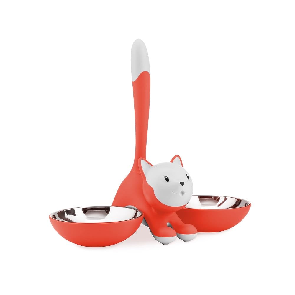 Alessi AMMI09 RO Tigrito Cat Bowl in thermoplastic Resin, Red