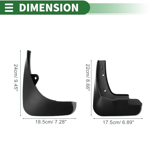 Image of Motoforti Mud Flap Splash Guard Mud Guard for Audi A3 Hatchback 2007-2013 Plastic W /Mount Accessories Black