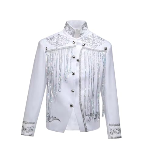 Pompons à paillettes veste Steampunk homme blazer noir doré