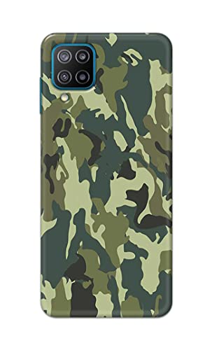Image of Printed Hard Back Cover Case for Samsung Galaxy F12 Back Cover (Green Army Camouflage) -1803