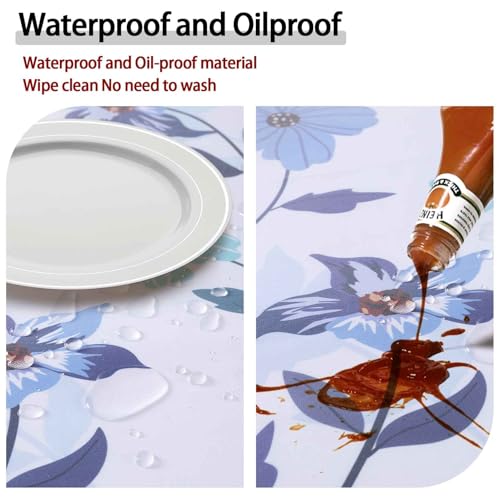 Round Tablecloth Waterproof Fitted Table Cloth Summer Fall Outdoor Circle Cover for 36-44" Tables Dining Kitchen Apartment Set Long Trips Car Travel Essentials Kids Party Decor Gifts