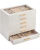 Lolalet Boîte à Bijoux 6 Niveaux, Grand Coffret de Rangement avec Couvercle Transparent,...