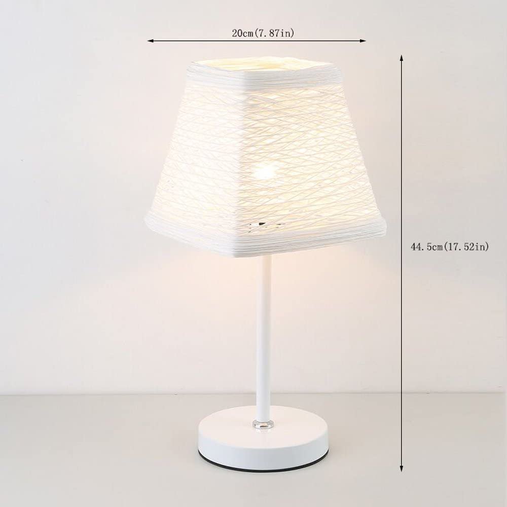 Lampada Da Tavolo Led E27 Tessuti a mano in rattan ombra Lampada da parete stile pastorale Luci di lettura Camera da letto Lampada da comodino Studio Protezione degli occhi Protezione dell'occhio (esc