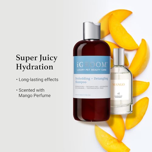 iGroom Deshedding & Detangling Hundeshampoo, luxuriöse Tierpflege, löst Verfilzungen und unerwünschte Unterwolle, verleiht Glanz und Volumen, hergestellt in USA, 3.8l