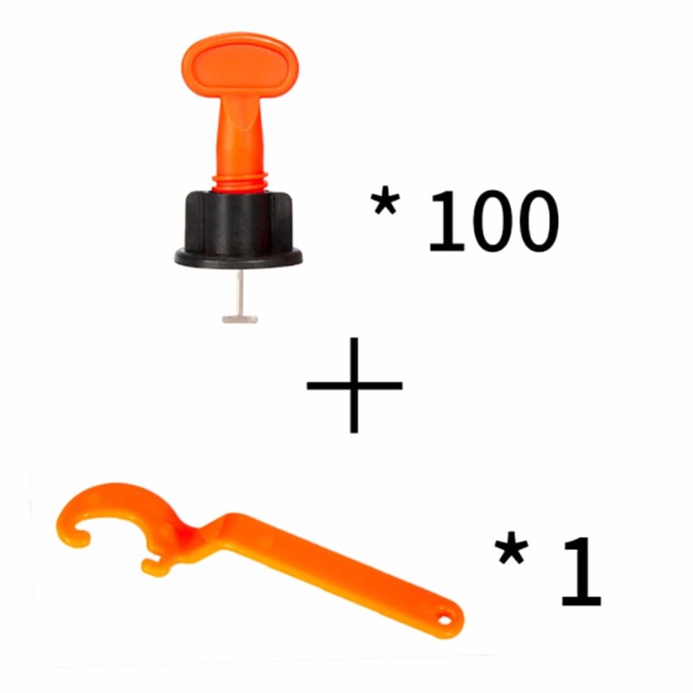 Fliesen-Nivelliersystem, quadratische Equalizer-Clips mit Werkzeug für 5–20 mm dicke Keramik-Boden-, Wandfliesen, Installation und Ausrichtung, 50 Stück