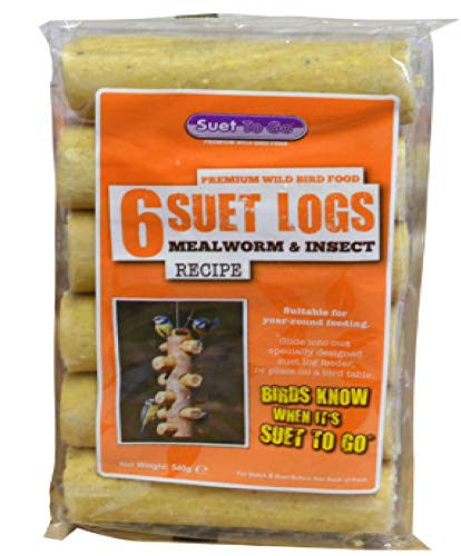 SUET LOG FEEDER - MEALWORM & INSECT LOGS - 90G - GARDEN BIRD FOOD (1X LOGS ONLY)