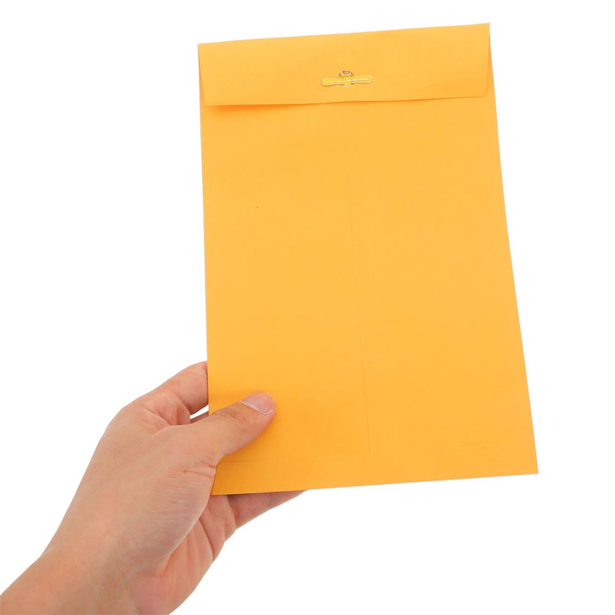 Buste con Chiusura a Fermaglio 100 Pezzi in Carta Kraft Gialla | Formato Business, Finitura Elegante, Uso Professionale e Domestico, Organizzazione Pratica
