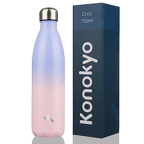 Image of Konokyo Insulated Water Bottles,25 oz Double Wall Stainless Steel Vacumm Metal Flask for Sports Travel,Pastel Sunset
