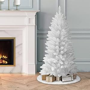 Puleo international 4 ft unlit white carson aritificial pine tree 188 tips  urban country home decor