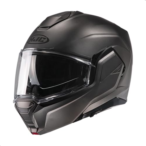 HJC i100 Solid Modular Motorcycle Helmet with HJ-36 Pinlock Shield, DOT Approved (Semi Flat Titanium, X-Large)
