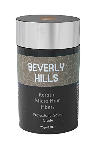 Hair Building Keratin Fibers - Conceal Hair Loss, Add Thickness and Body, and Thicken Thinning Roots - for Men and Women by Beverly Hills (Brown)