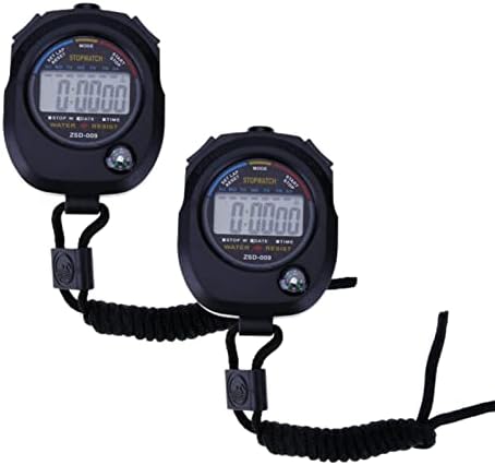 Sports Stopwatch Timer Set, Multi-Function Electronic Digital Sport Stopwatches, Large Display with Date Time and Alarm Function,Suitable for Sports Coaches Fitness Coaches and Referees (2pack)