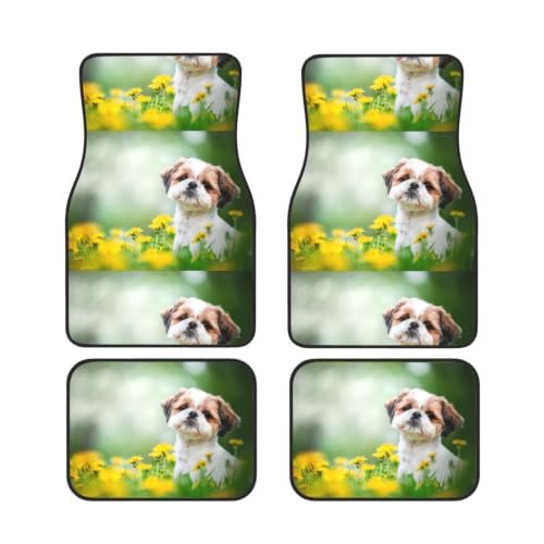 Alfombrillas antideslizantes para coche de neopreno impermeable con diseño de Shih Tzu