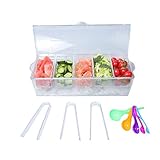 MorTime Ice Chilled Condiment Server with 5 Removable Compartments, Clear Sauce Caddy Serving Tray...