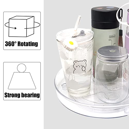 Swzhai Lazy Susan Organizer 11 Inches, Clear Turntable Acrylic Spice Rack For Cabinet Storage, Rotating Seasoning Organizer For Kitchen, Refrigerator, Pantry, Countertop, Table, Vanity, Bathroom #TOP1