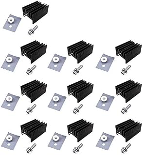 Easycargo 10PCs To-220 Heatsink + TO-220 Insulator/Mounting kits (TO220 Heat sink +Screw+Washer+Bushing+Insulator rubberized Silicone) for LM78XX voltage regulator IRFXX MOSFET SCR transistor