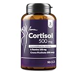 CORTISOL Abbassare il Cortisolo 500mg Fosfatidilserina 400mg + L-Teanina 100mg + Cromo Picolinato Integratore Memoria e Concentrazione 90 Capsule Poemia
