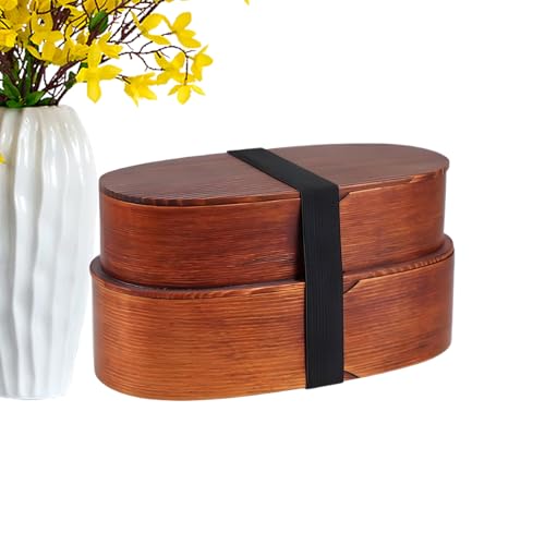 Zunetsutock japonesa | Cuenco de madera con aislamiento térmico - para estudiantes con doble capa - Para sopa aperitivos carne, escuela, camping, viajes de primavera