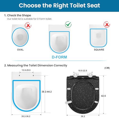 Abattant WC forme D avec frein de chute silencieux - 4