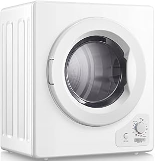 4KG Vented Tumble Dryer with 5 Drying Options, FOHERE 1200W Compact Tumble Dryer with Stainless Steel Tub, White