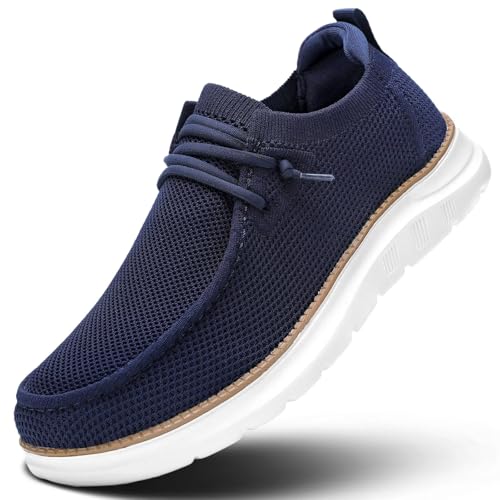 Image of Mens Boat Loafers Slip-on Casual Mesh Walking Shoes Business Oxfords Sneakers Work Lightweight Comfortable Soft Sole