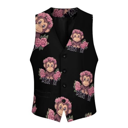 Monkey Mens Slim Fit Suit Vest Dress Waistcoat Casual Business Vest4