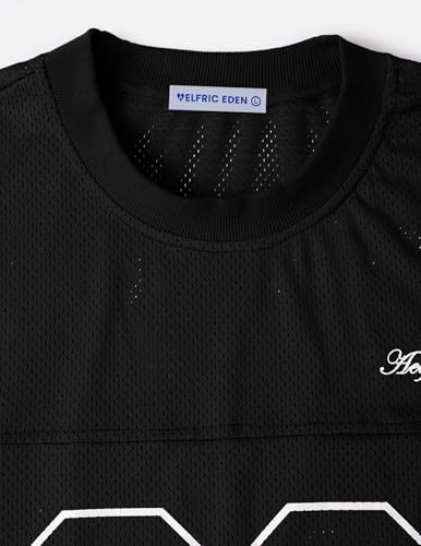 Aelfric Eden Mens Jersey Shirts Mesh Print Number Unisex Oversized Graphic Tees Short Sleeve Casual T Shirt Y2k Tops