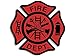 Red and Black Fire Dept Maltese Cross Shaped Sticker (Firefighter First Responder Vinyl Decal for car Truck or Laptop (3 inch)