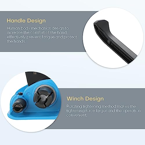 Image of Poly Strapping Tensioner & Cutter Manual Strapping Tools (Blue) | Heavy Duty Manual Strapping Tensioner Cutter Cord Strapping Machine Windlass for 1 /2 inch -3 /4 inch Width Polyester Polyproplyn Strap