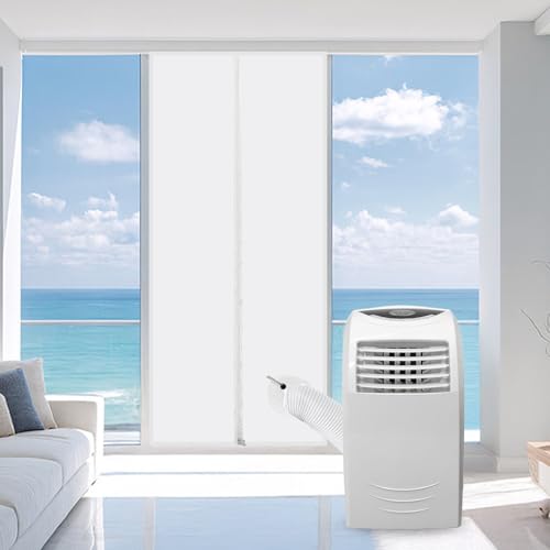 Türabdichtung für Mobile Klimageräte Klimaanlage Balkontürabdichtung mit Angenähter Abluftschlauch Verlängerung Balkontür Klimaanlage Abdichtung mit Reißverschluss (210x100 cm(AV))