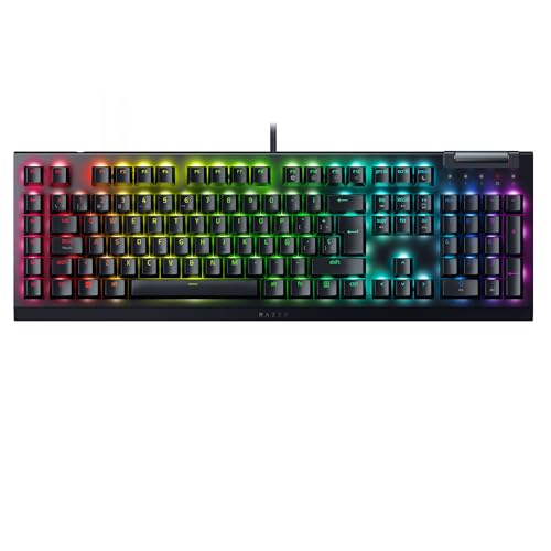 Razer BlackWidow V4 X – Teclado mecánico Gaming (Switches mecánicos Amarillos, 6 Teclas Macro dedicadas, Teclas de ABS de Doble inyección, Chroma RGB) QWERTY Teclado ES | Negro