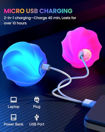 Poi LED de colores para practicar malabares en el parque por la noche 4