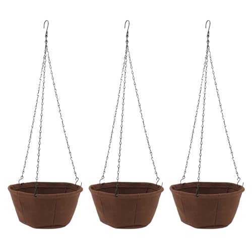 Yosoo Plantadora Colgante, Macetas Al Aire Libre con Material de Tela No Tejido de Gancho Cadena Ideal para Orquídeas, Helechos, Plantas Araña, Decoración del Jardín Balcón (10 Pulgadas)