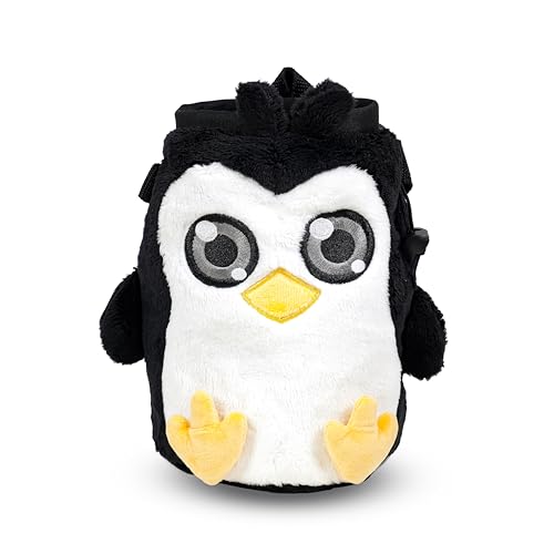 Chalk Bag for Rock Climbing - Cute Penguin Chalk Bag for Bouldering, Gym, Indoor & Outdoor Climbing with Adjustable Belt, Brush Holder & Carabiner
