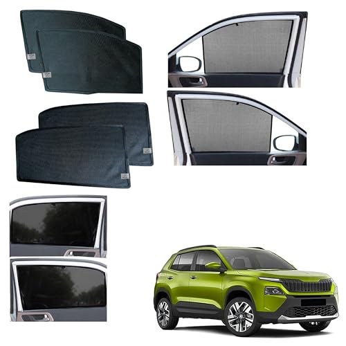 Image of WolkomHome Car Accessories Fix Curtain Window Shades Half Curtains Sunshade for Kylaq
